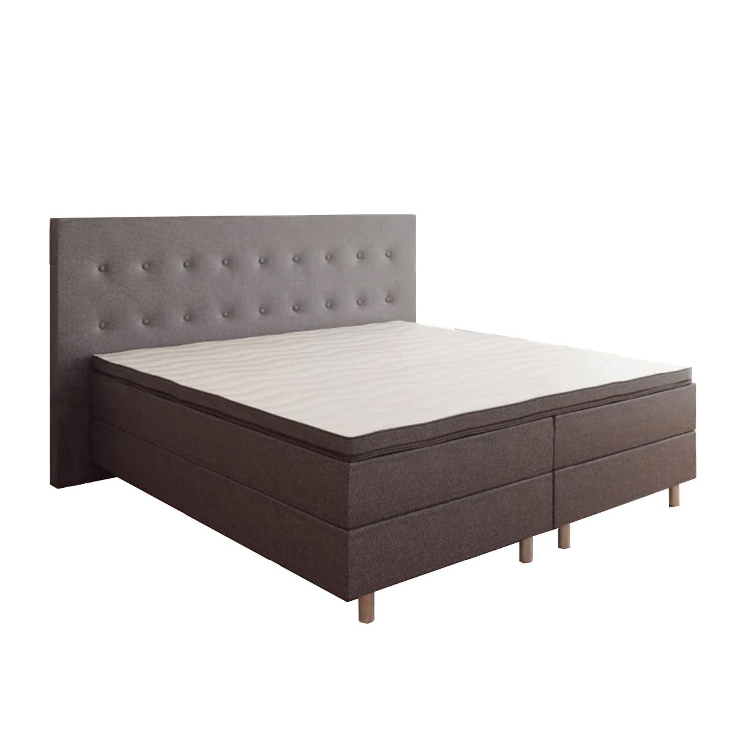BOXBETT RIO Barcelona 5-Zonen mit Visco Topper H3 First Class Bett in verschiedenen Farben und Größen - Braun, Holz/Holzwerkstoff (160/200cm) - Best For Home