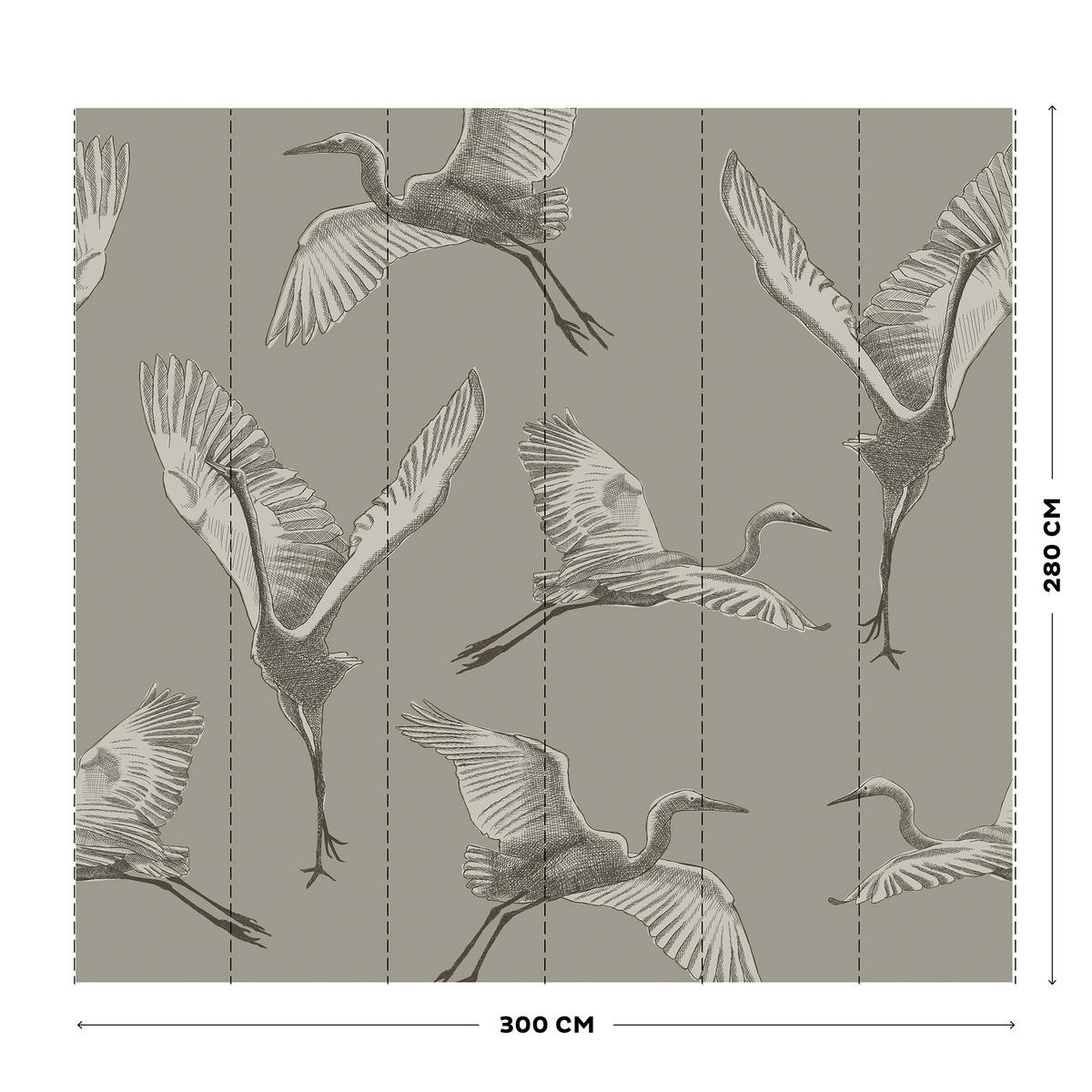 FOTOTAPETE Grafik Natur 280x300cm - Beige, Papier/Kunststoff (300/1cm) - Walldoctor