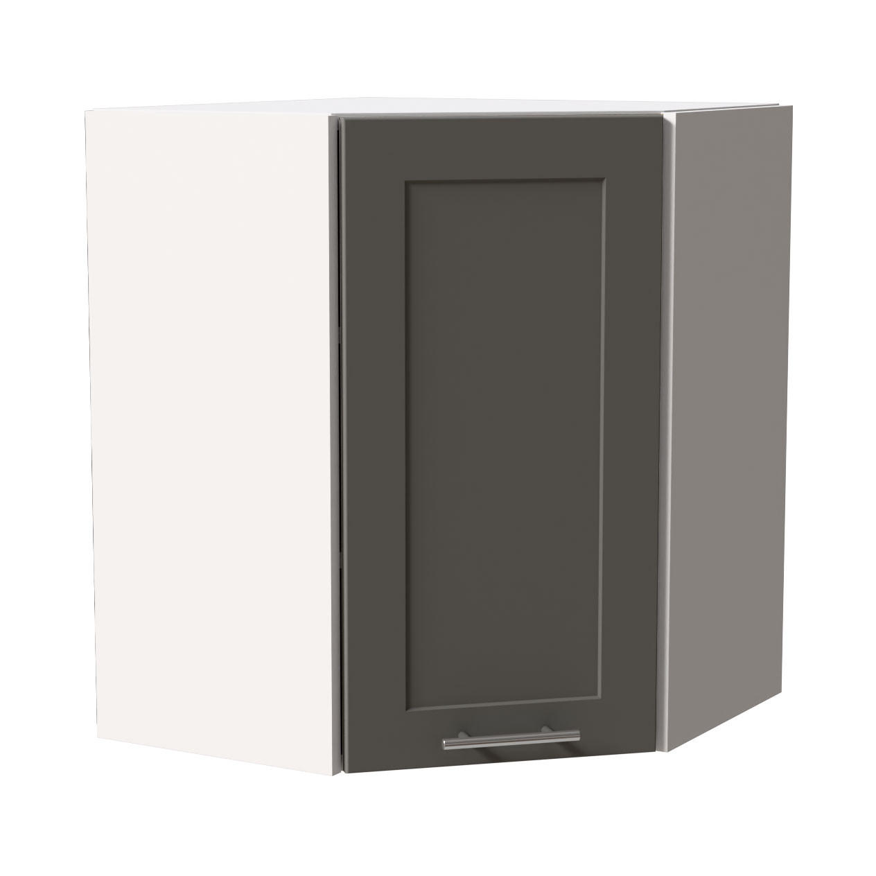 ECKHÄNGESCHRANK Oslo W10/60 Weiß / Dust Grey Matt 60 / 60 / 72cm - Weiß/Grau, Holz/Holzwerkstoff (60/72/60cm) - Feldmann-Wohnen