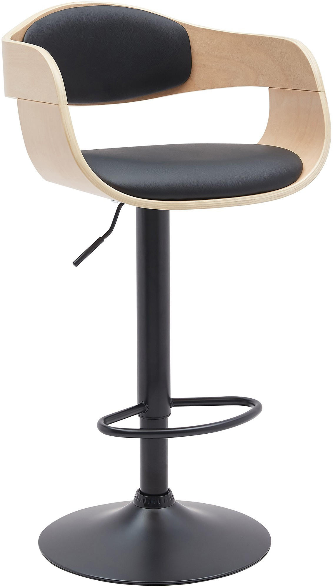 BARHOCKER Kingston 87x48x50 cm natura/schwarz - Naturfarben, Holz (48/87/50cm) - furnicato