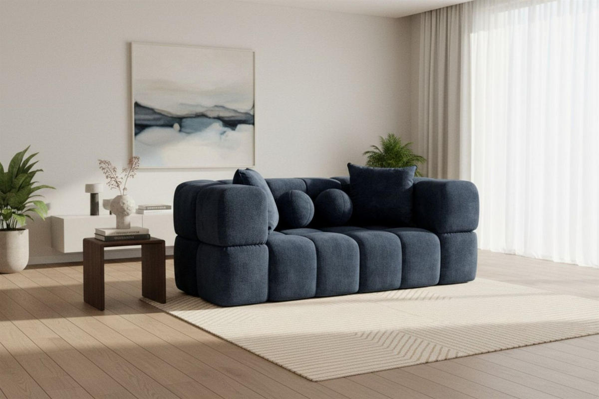 SOFA 2-sitzer Vega - Blau, Holzwerkstoff/Textil (200/77/103cm) - Fun Möbel