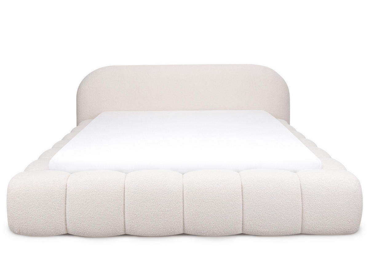 POLSTERBETT Evora 1 Hellbeige 180/200 cm Boucle mit Bettkasten - Beige, Textil/Metall (180/200cm) - wonello