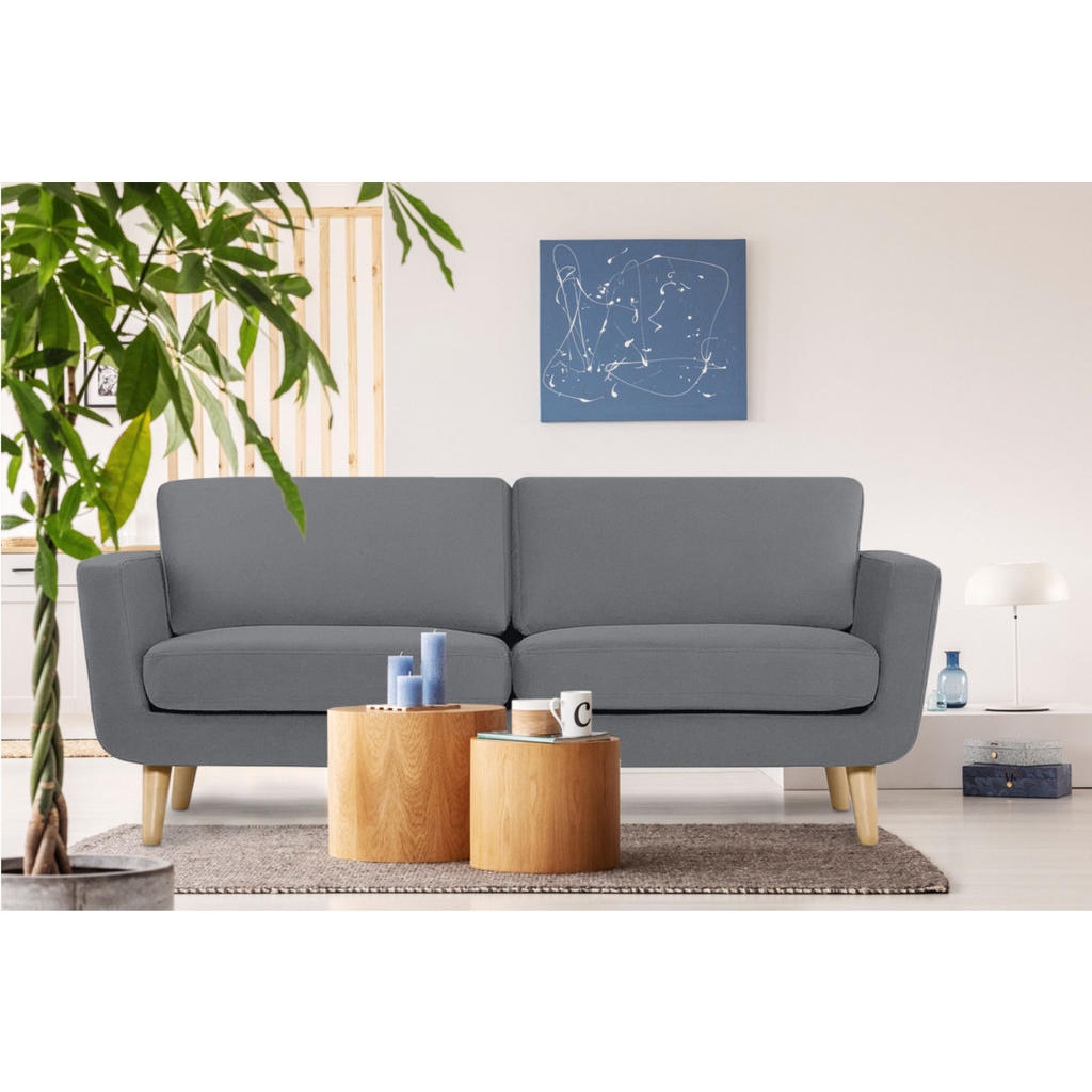 Thumbnail - Konsimo® 3-Sitzer-Sofa, Grau, Textil, 88x80x190 cm, FSC 100%, Hergestellt in Europa, Wohnzimmer, Sofas & Couches, Sofas,...