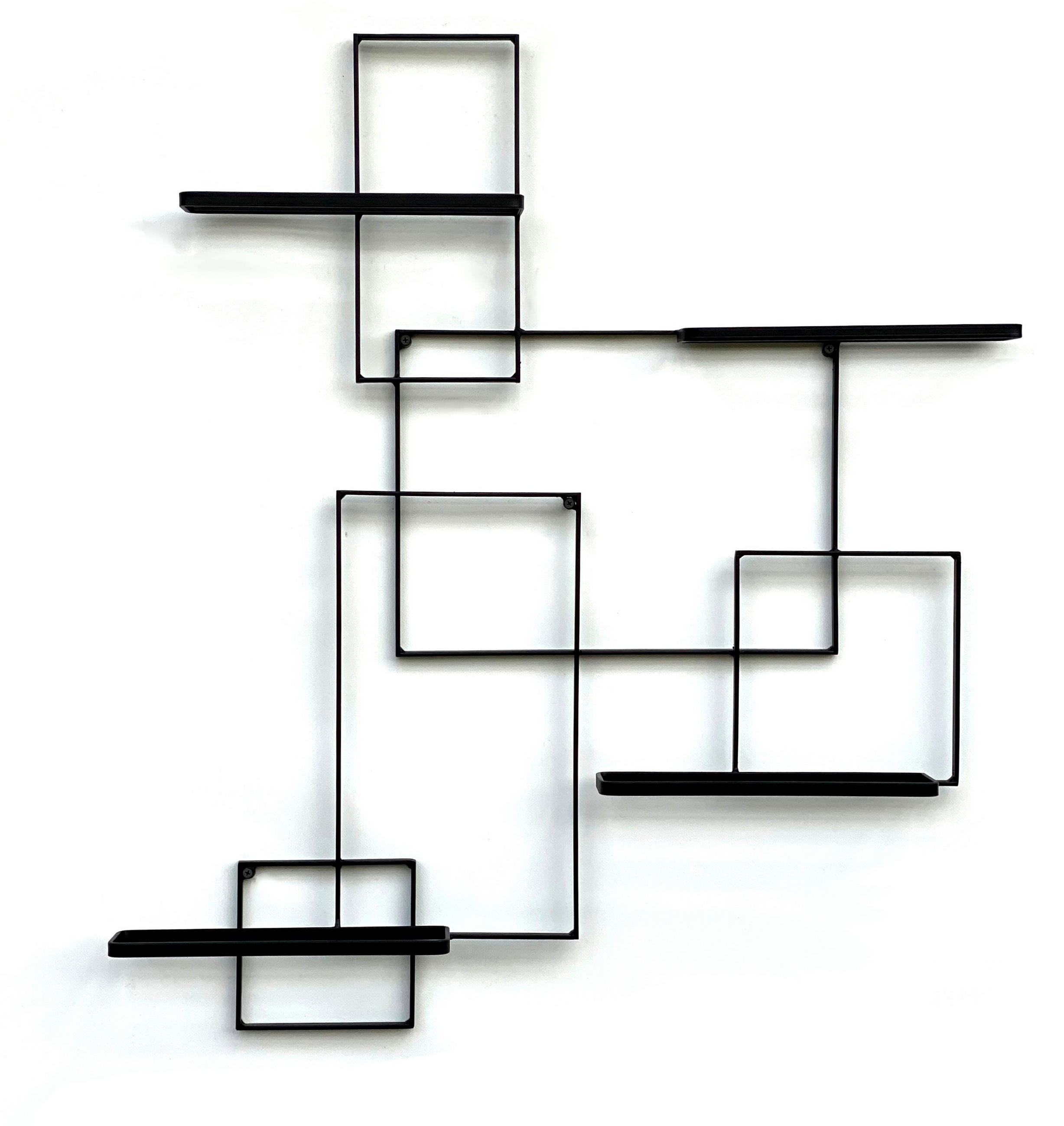 WEINREGAL für 4 Flaschen Metall Schwarz Black Line - Schwarz, Metall (75/90/10cm) - DanDiBo