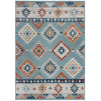 OUTDOOR Teppich Boho Orientalisch, Terrasse schmutzabweisend Blau Rechteckig 160x230 - Blau, Textil (160/230cm) - KADIMA DESIGN