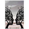 POSTER Strand - Meer - Menschen - Baum - Moderne Kunst 20x30 cm - Hellgrau, Papier (20/30/0.1cm) - MuchoWow