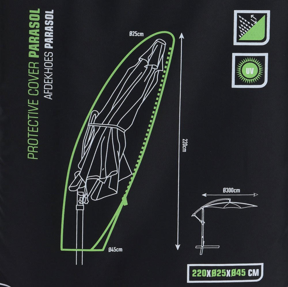 SCHIRMABDECKUNG Gartenschirm - Schwarz, Textil (45/220/45cm)