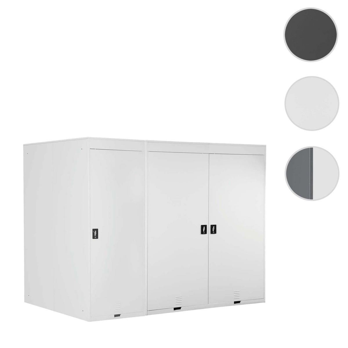 3ER-FAHRRADGARAGE Hellgrau - Hellgrau, Metall (236/192/122cm) - MCW