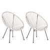 RATTANSTUHL 2er-SET Kunststoff weiß 70 cm Acapulco II - Schwarz/Weiß, Kunststoff (70/87/90cm) - Beliani