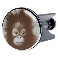 WASCHBECKENSTÖPSEL Alfred - Braun, Kunststoff/Metall (4/7/7cm) - Sanilo