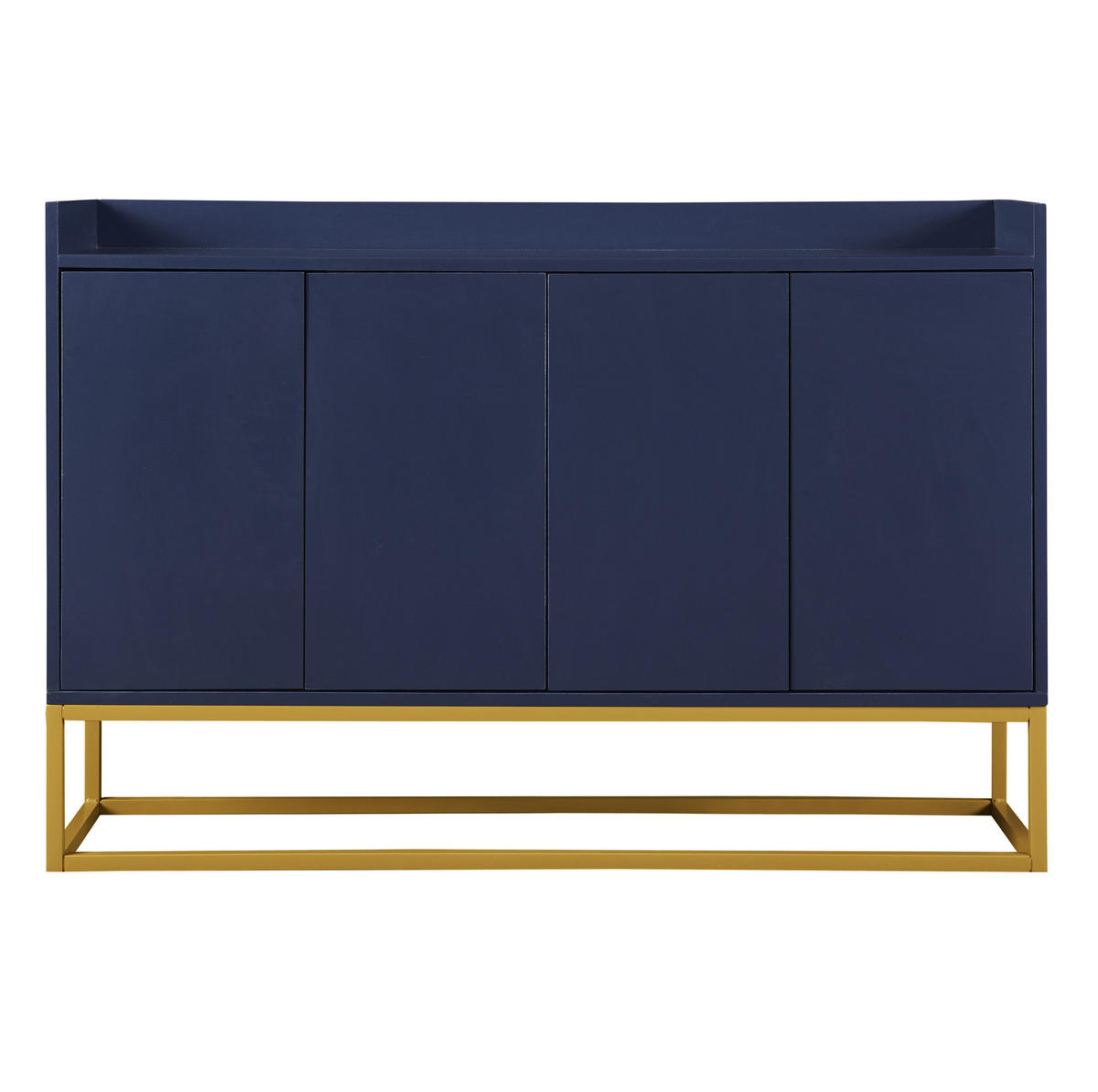 SIDEBOARD 4-türig 120 x 30 x 80 cm Navy mit verstellbaren Einlegeböden - Blau, Holzwerkstoff (120/80/30cm) - Meubliv