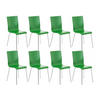 BESUCHERSTUHL 8er Set Holz grün - Grün, Holz/Metall (43/87/47cm) - CLP