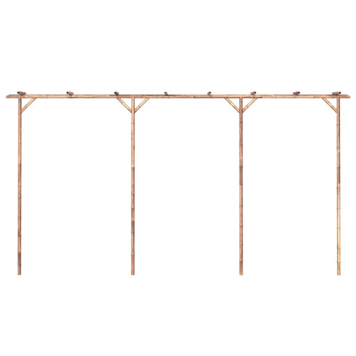 PERGOLA aus Holz BAMBO | 3,85x2m Bambus | Rankhilfe Pergola - Braun, Holz (385/205/40cm) - DELUKE