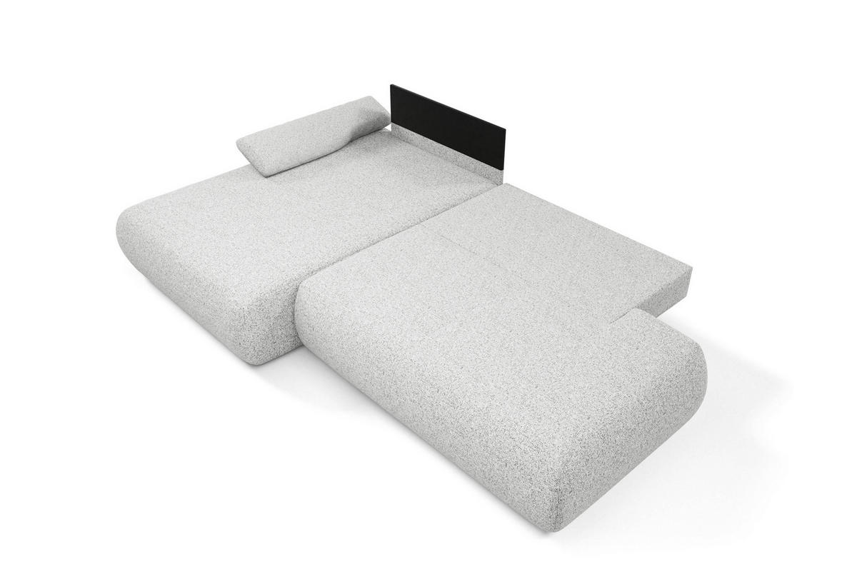 ECKSOFA DELTA L-S Hellgrau Geflochtener Stoff mit Schlaffunktion - Hellgrau, Holz (286/173.5cm) - MASSENO