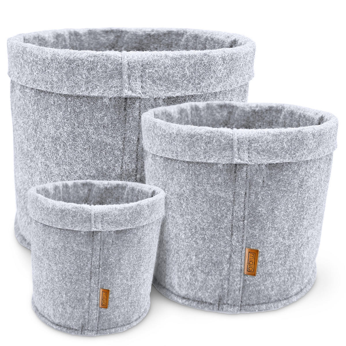 AUFBEWAHRUNGSKÖRBE 3er-Set - Dunkelgrau, Textil (23/23/23cm) - Miqio Design