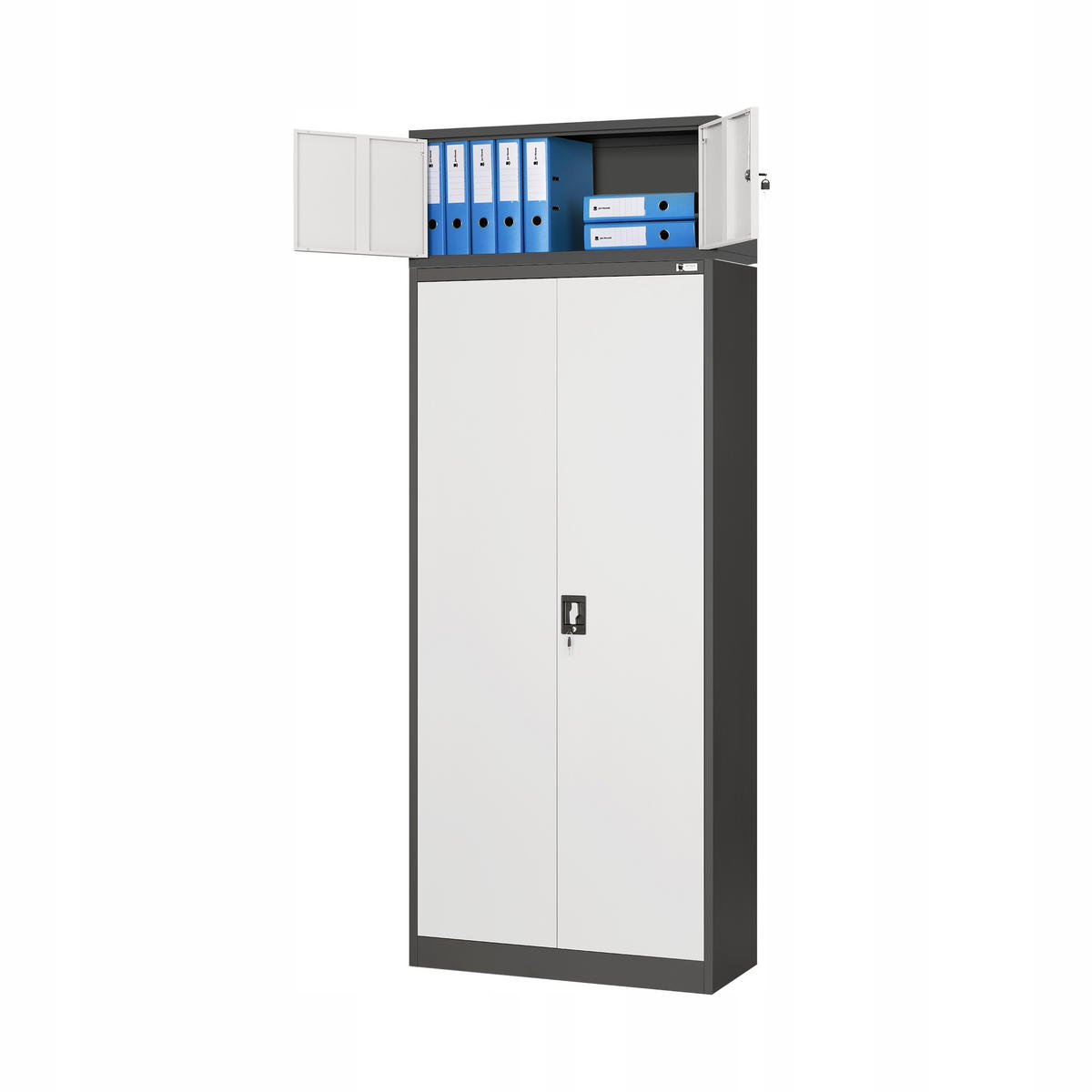 AUFSATZ für Aktenschrank Büroschrank EWA - Anthrazit/Weiß, Metall (90/38/40cm) - Jan Nowak