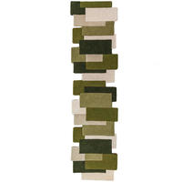 TEPPICHLÄUFER handgetuftet HALLEIN, Farbblöcke, Erdtöne-Grün, 60 x 230 cm - Grün, Textil (60/230cm) - KADIMA DESIGN