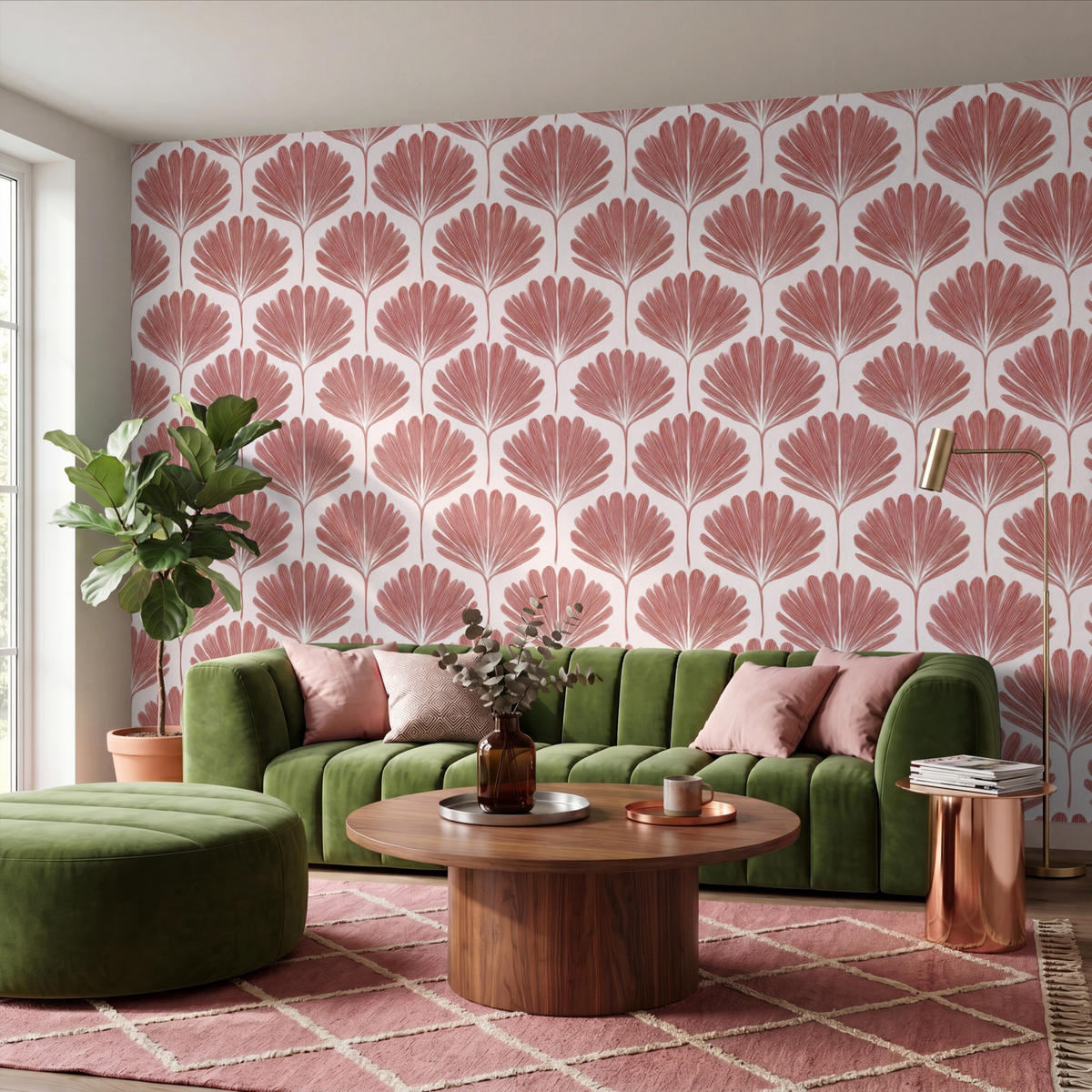TAPETE - Fächer - Motiv - Terra - 400x260 cm - Rotbraun, Papier (400/260cm) - OnlyWow