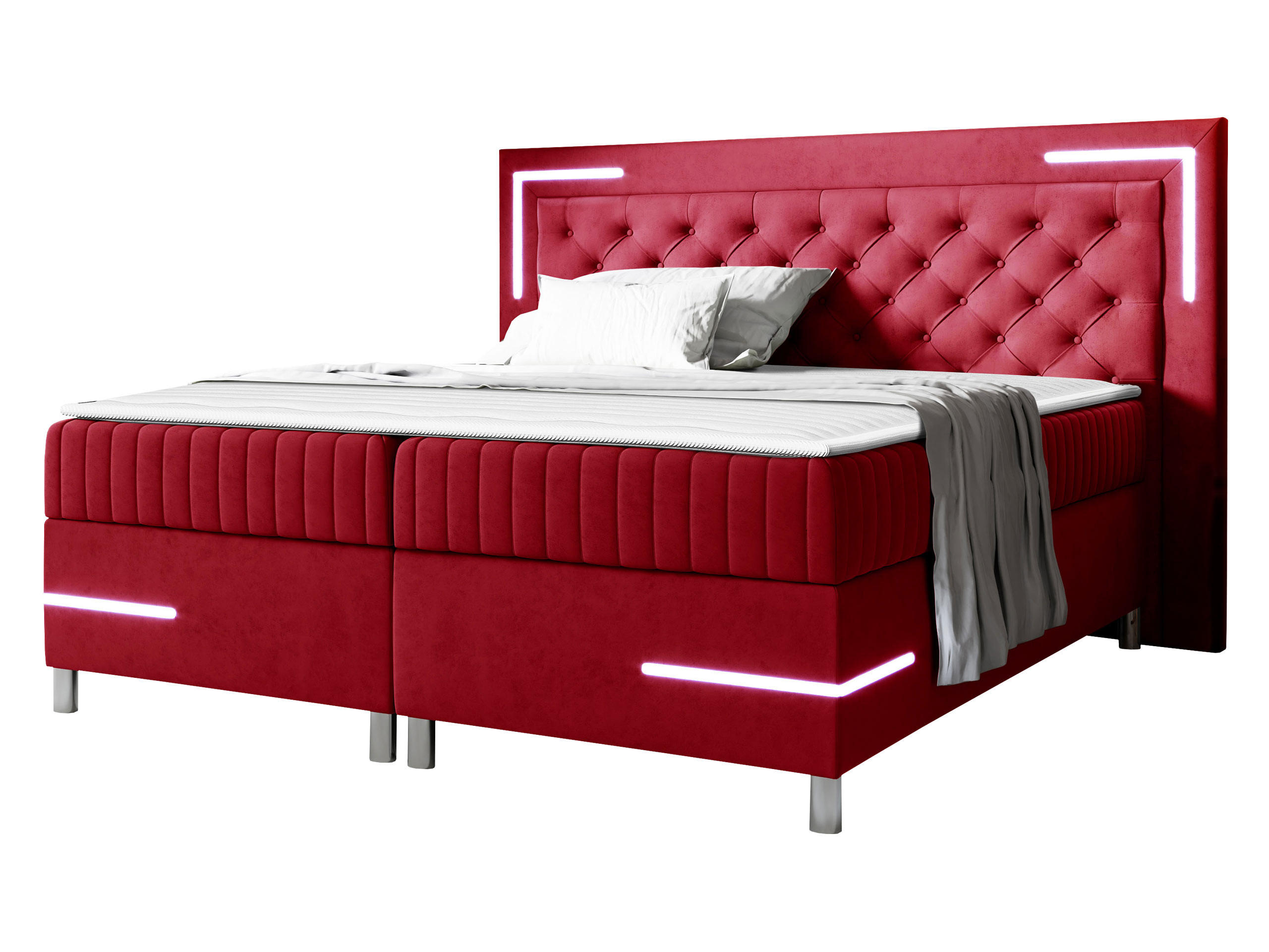 BOXBETT Tenosi 5 LED - Rot, Holz (160/200cm) - MIRJAN24