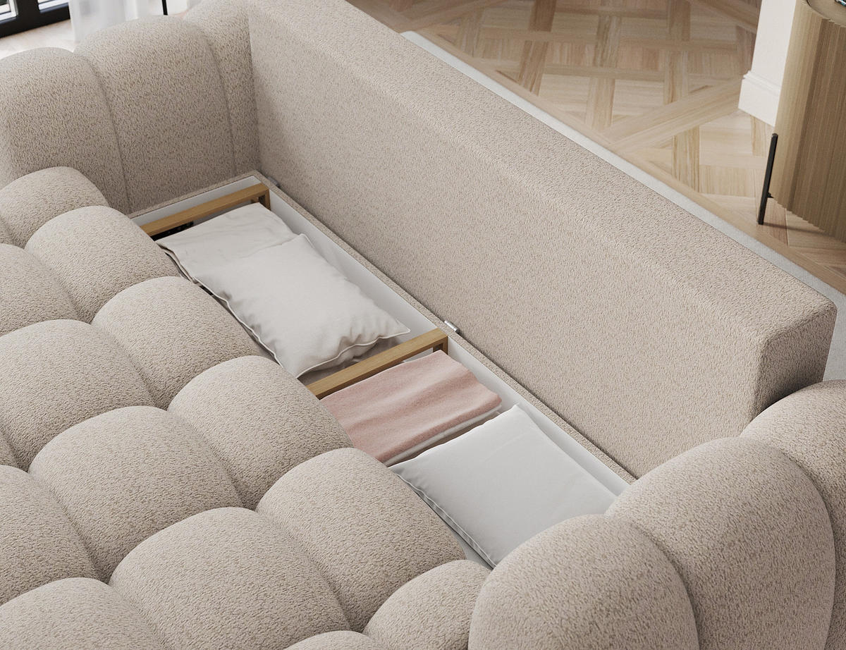 SOFA Elvento - Beige (Royal 18) - Beige, Holzwerkstoff (256/105/119cm) - Möblo