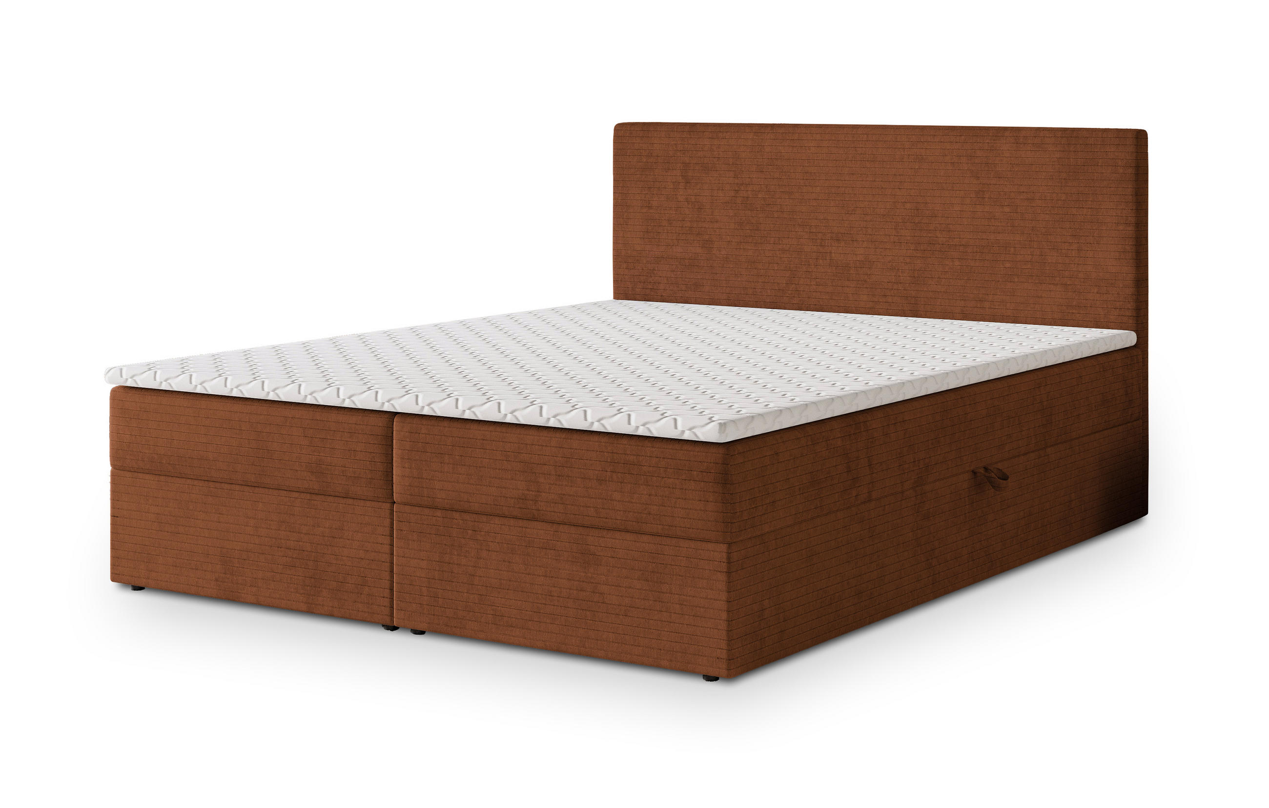 BOXBETT NIRA 160x200 cm mit Matratze und Topper - Orange - Orange, Holz (160/200cm) - MASSENO