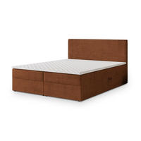 BOXBETT NIRA 160x200 cm mit Matratze und Topper - Orange - Orange, Holz (160/200cm) - MASSENO