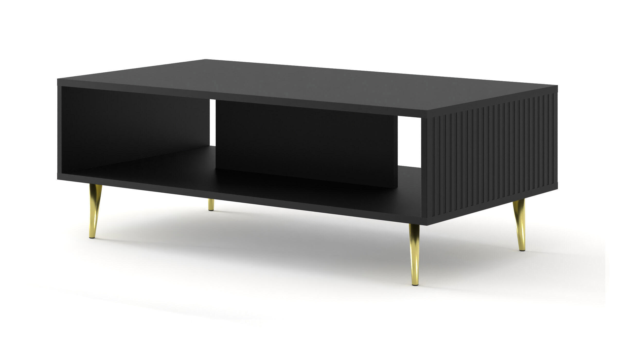 COUCHTISCH SCHWARZ - Goldfarben/Schwarz, Holzwerkstoff (60/90/43cm) - FURNLUX