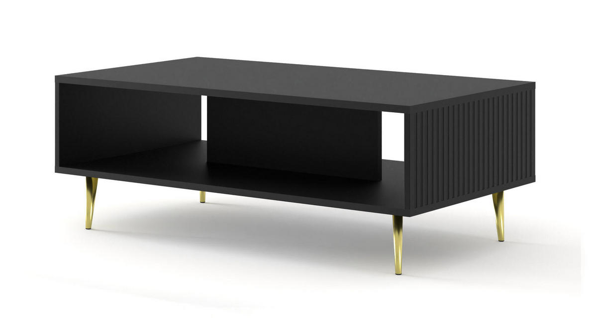 COUCHTISCH SCHWARZ - Goldfarben/Schwarz, Holzwerkstoff (60/90/43cm) - FURNLUX