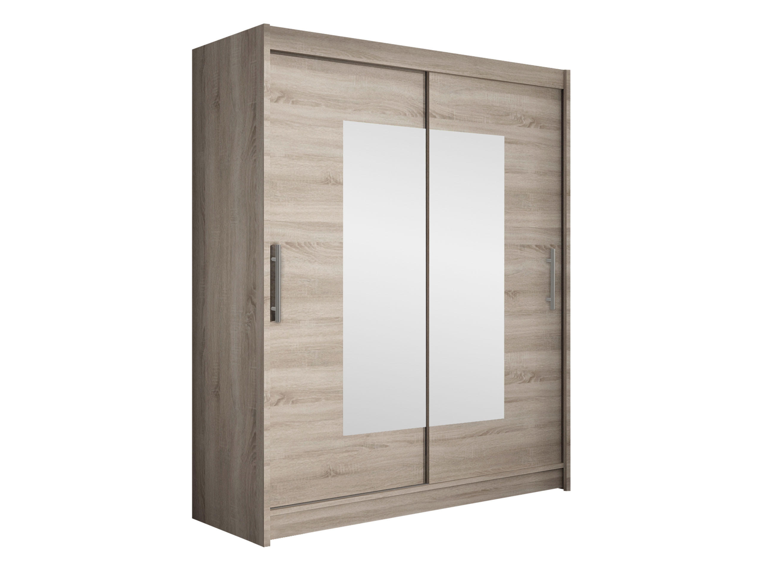SCHWEBETÜRENSCHRANK Westa III - Silberfarben/Trüffeleichefarben, Holzwerkstoff/Metall (150/200/58cm) - MIRJAN24