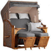 STRANDKORB Schleswig Pinie 2-Sitzer - Braun/Grau, Metall (120/160/80cm) - Mr. Deko