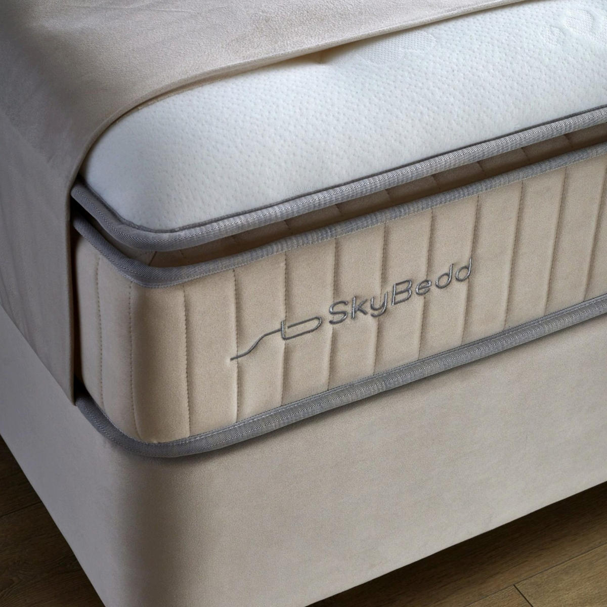 BOXBETT BIRDY Bett Beige mit Matratze 180x200 - Beige, Holz (180/200cm)