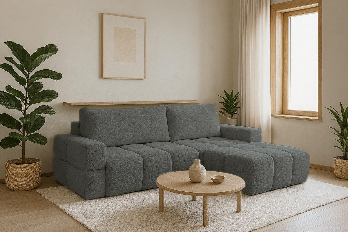 ECKSOFA L Graphit LORIN - Graphitfarben, Textil (255/165cm) - Compleo24