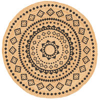 NATURFASER TEPPICH JUTE SALSA ETHNO RUND - Sandfarben, Textil (80/80cm) - Pergamon