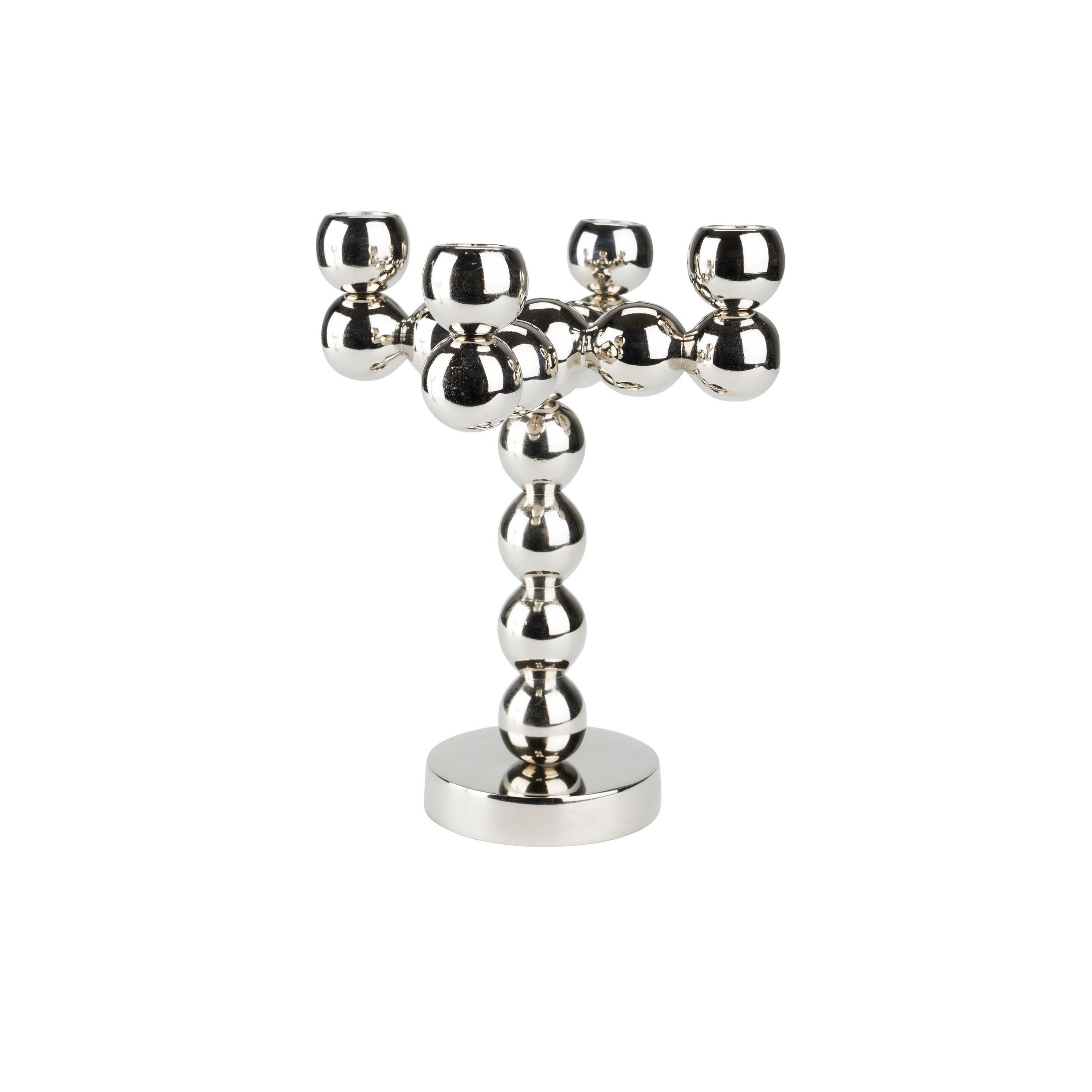 KERZENSTÄNDER Bubbles Four Silber - Silberfarben, Metall (20/25.5/20cm) - Zuiver