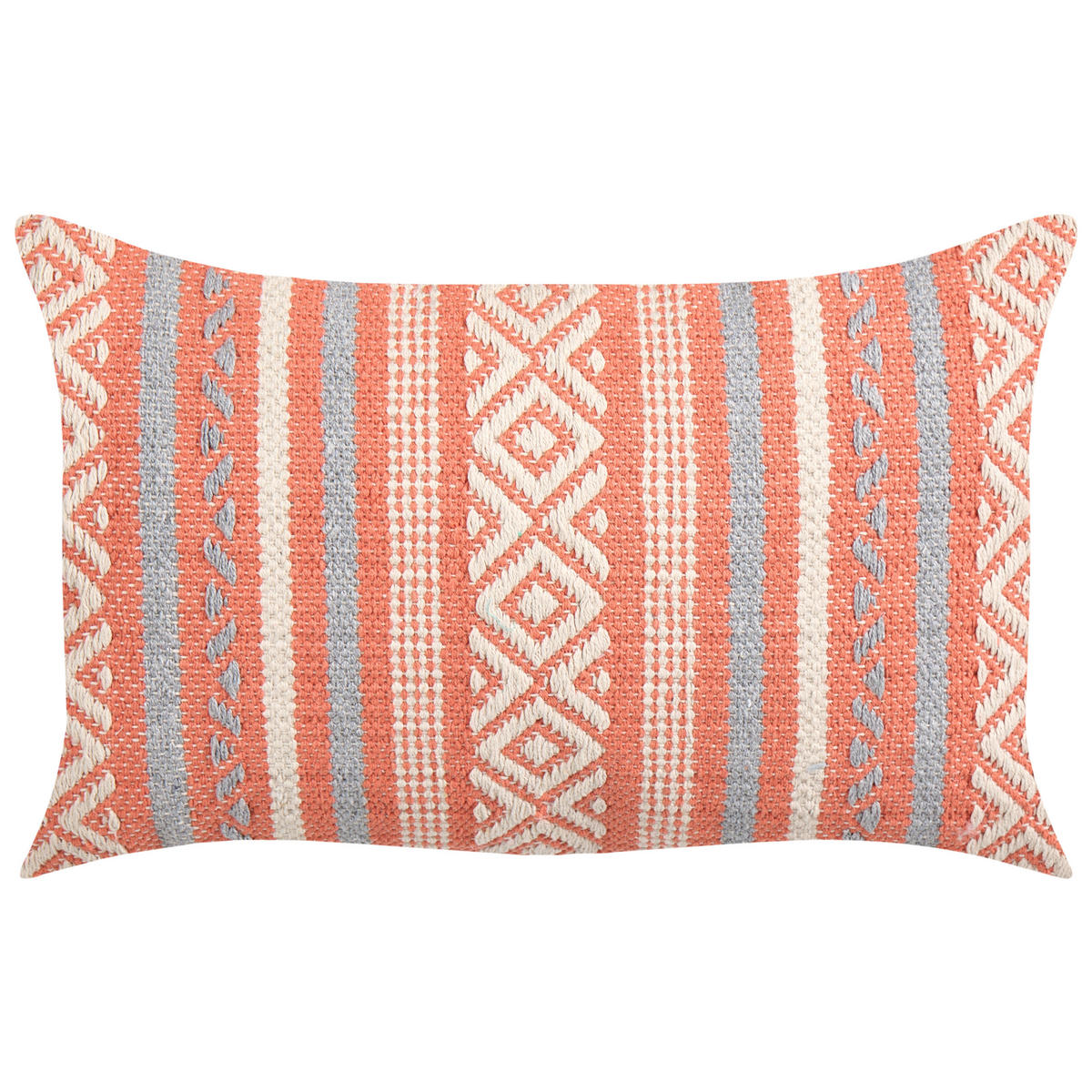 DEKOKISSEN 2er-Set Orange 50/30 cm Inula - Orange, Naturmaterialien/Textil (50/30cm) - Beliani