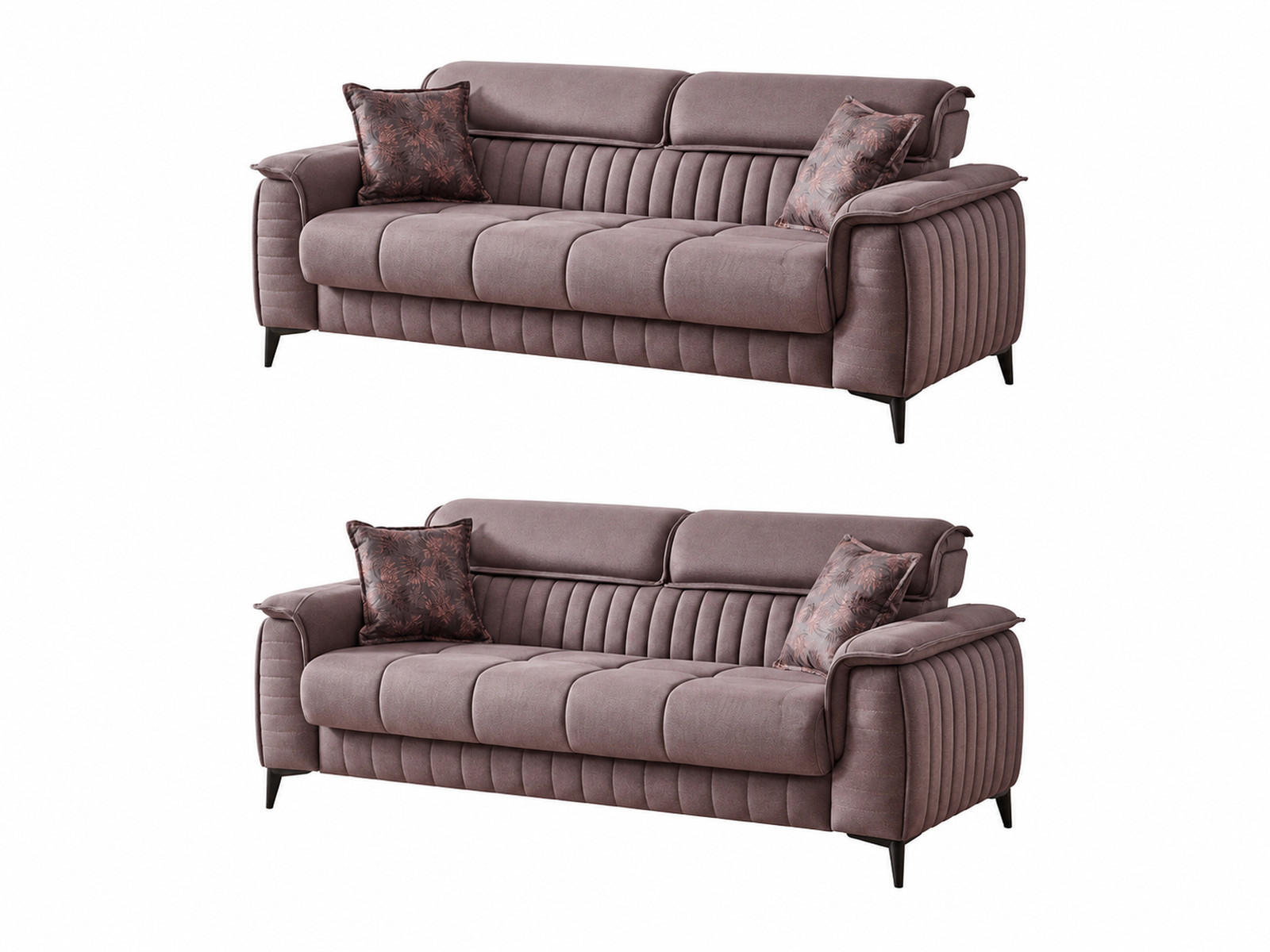 SITZGARNITUR Regina, Braun Stellvariante 2+2 - Braun, Holzwerkstoff/Kunststoff (178/85/95cm)