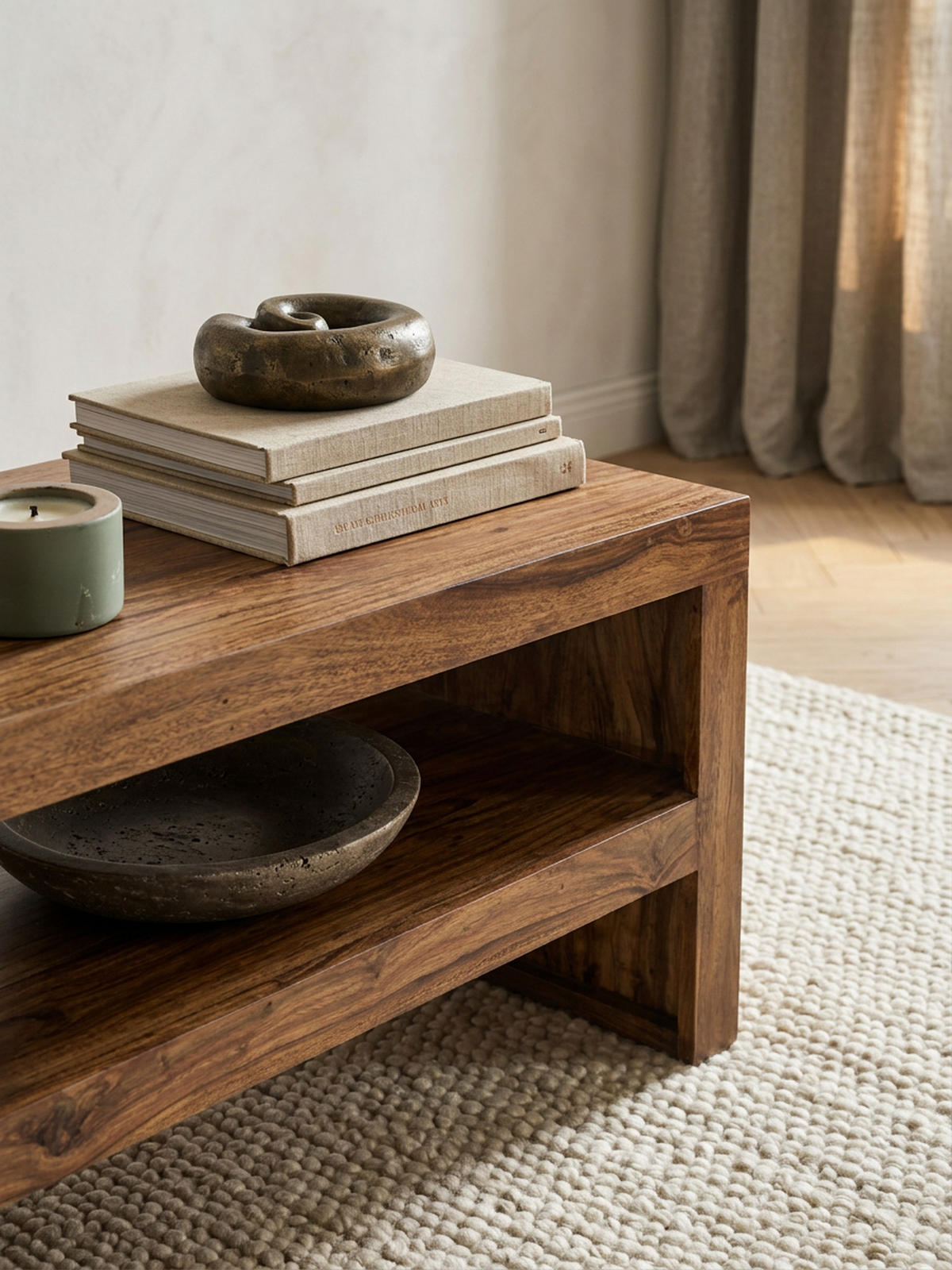 COUCHTISCH Sheesham Massivholz, Moderner Stil, 110x45x45 cm, Handgefertigt - Braun, Holz (45/110/45cm) - KADIMA DESIGN