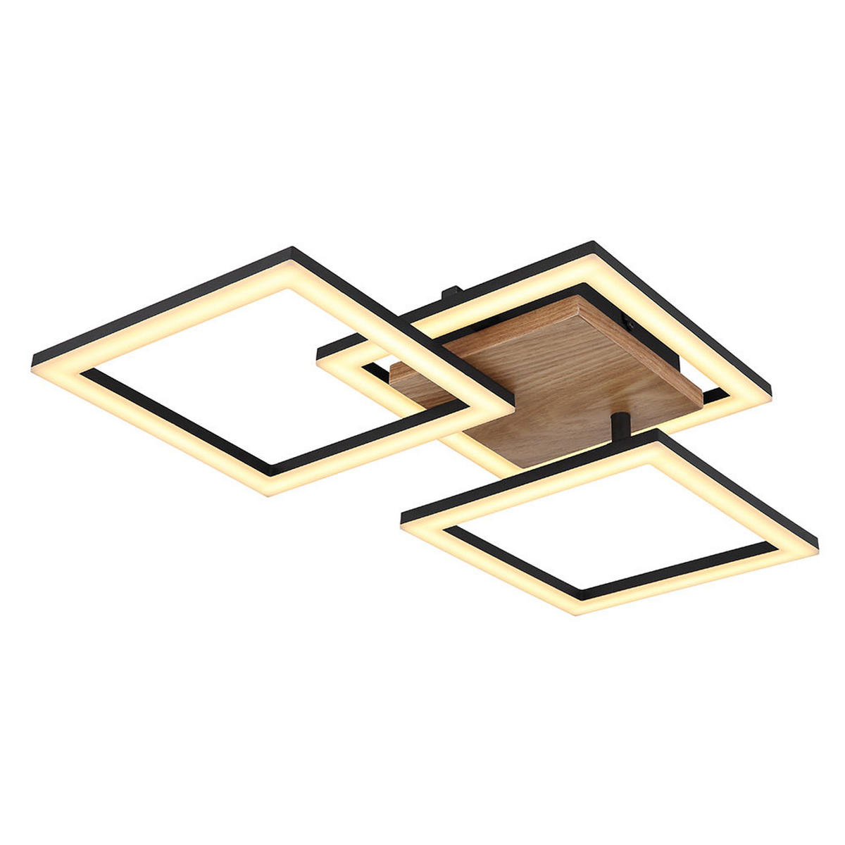 LED DECKENLEUCHTE KERRY Holz dunkelbraun schwarz - Braun, Holz (66/31/7.5cm) - Globo Lighting