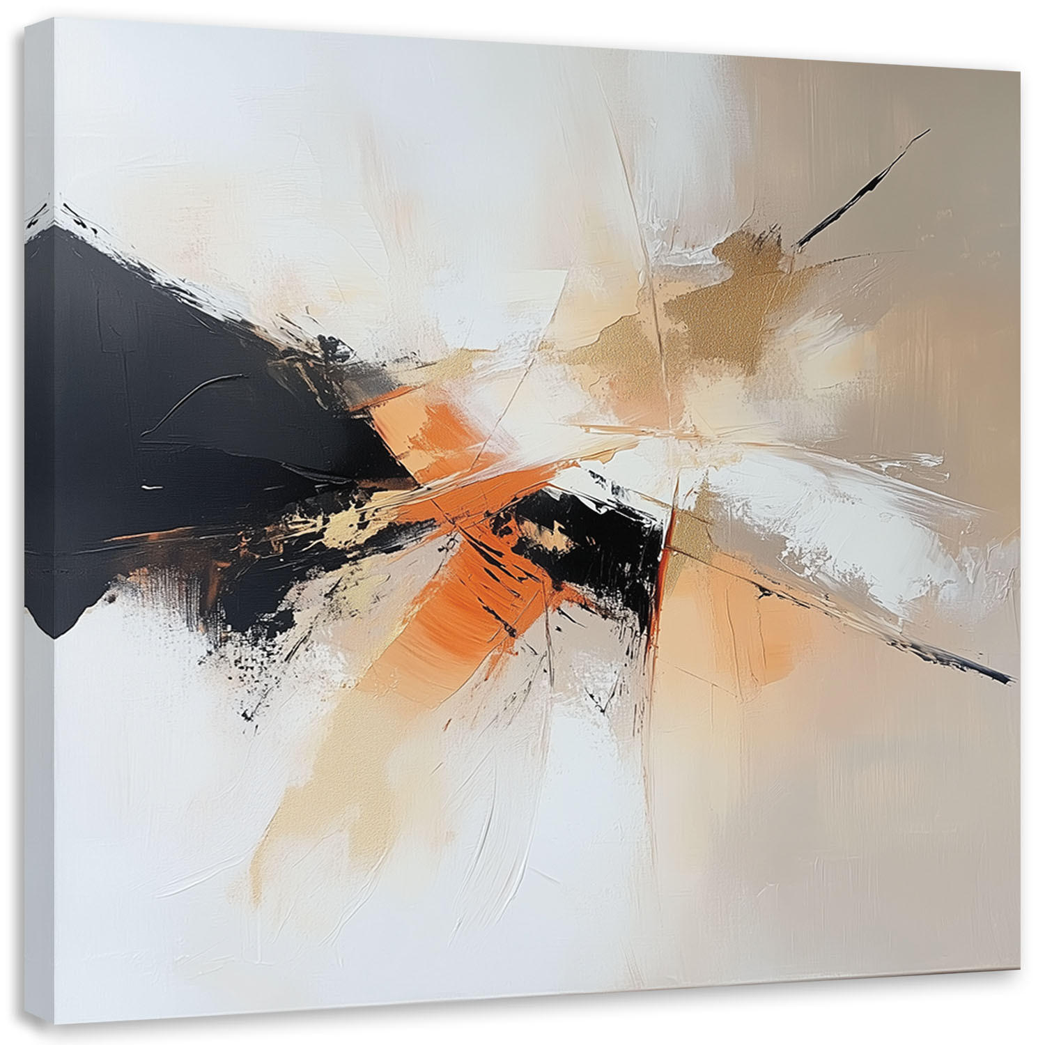 LEINWANDBILD Abstraktion beige orange 60x60cm - Beige, Textil (60/60cm) - Feeby