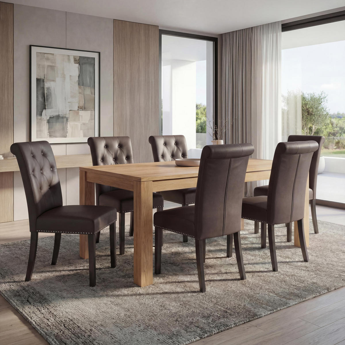 ESSZIMMERSTUHL FIELD Braun, Dunkelbraun 6er-Set - Dunkelbraun/Braun, Textil (47/98/62cm) - MCW