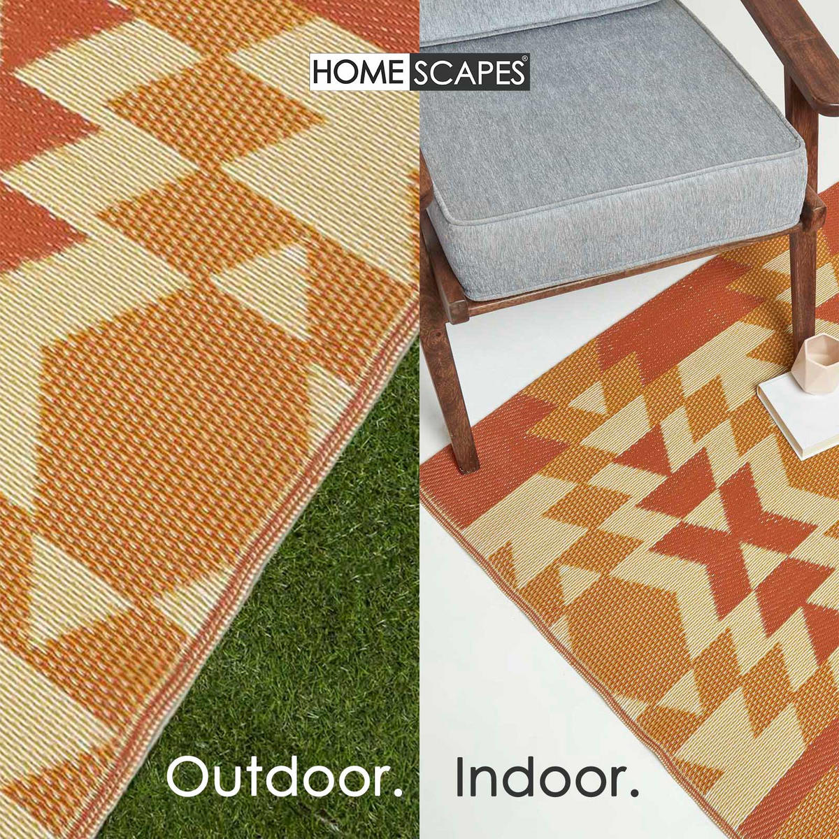 OUTDOORTEPPICH Anya mit Ethno-Muster 150/240 cm - Orange, Kunststoff (150/240cm) - Homescapes
