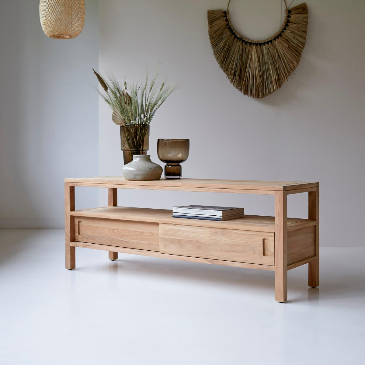 TV-SCHRANK Anton Natur aus Teak - Naturfarben, Holz (130/50/40cm) - Tikamoon