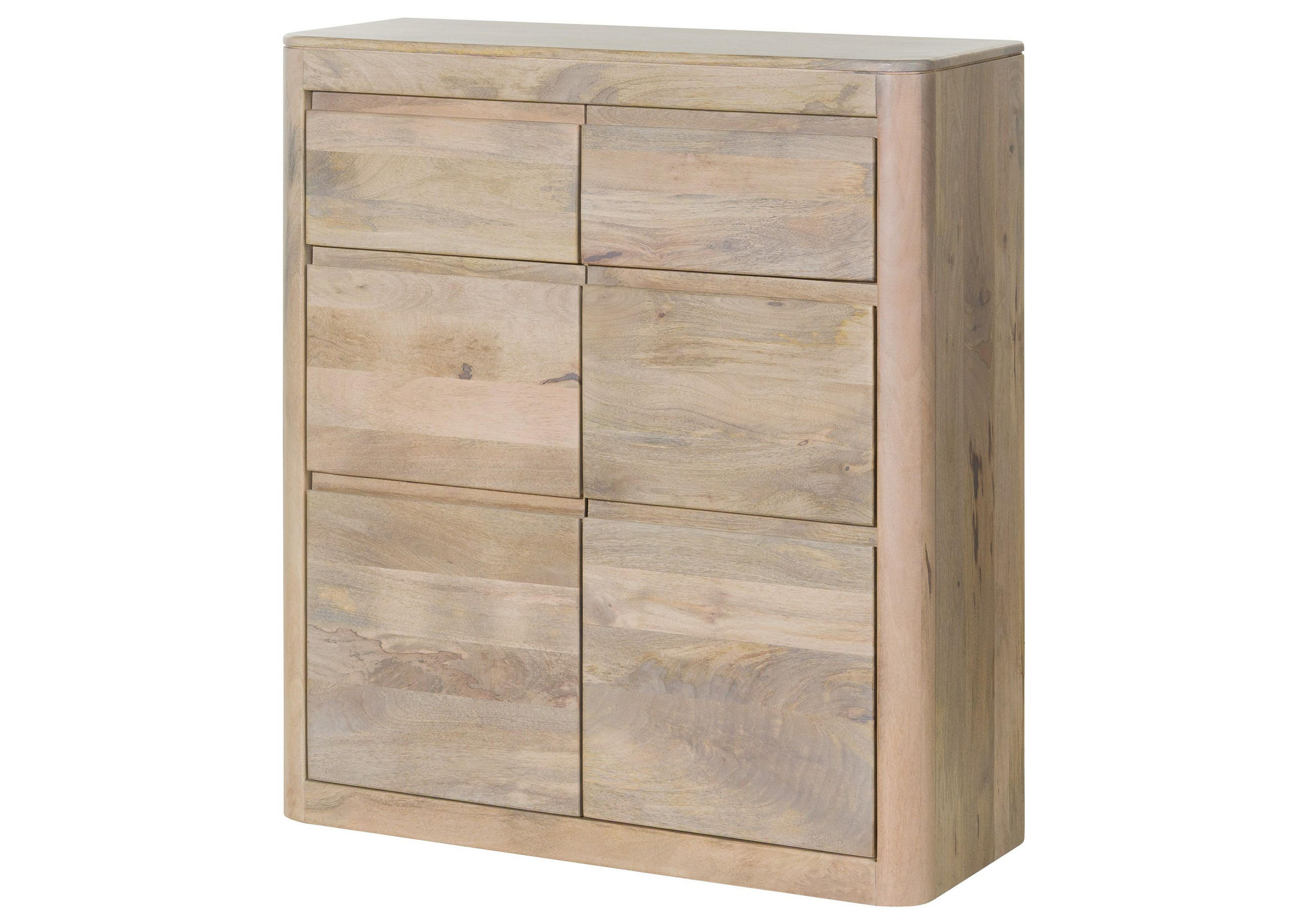 KOMMODE Mango 100x37x111 weiß lackiert TORONTO #338 - Weiß, Holz (100/111/37cm) - Massivmoebel24