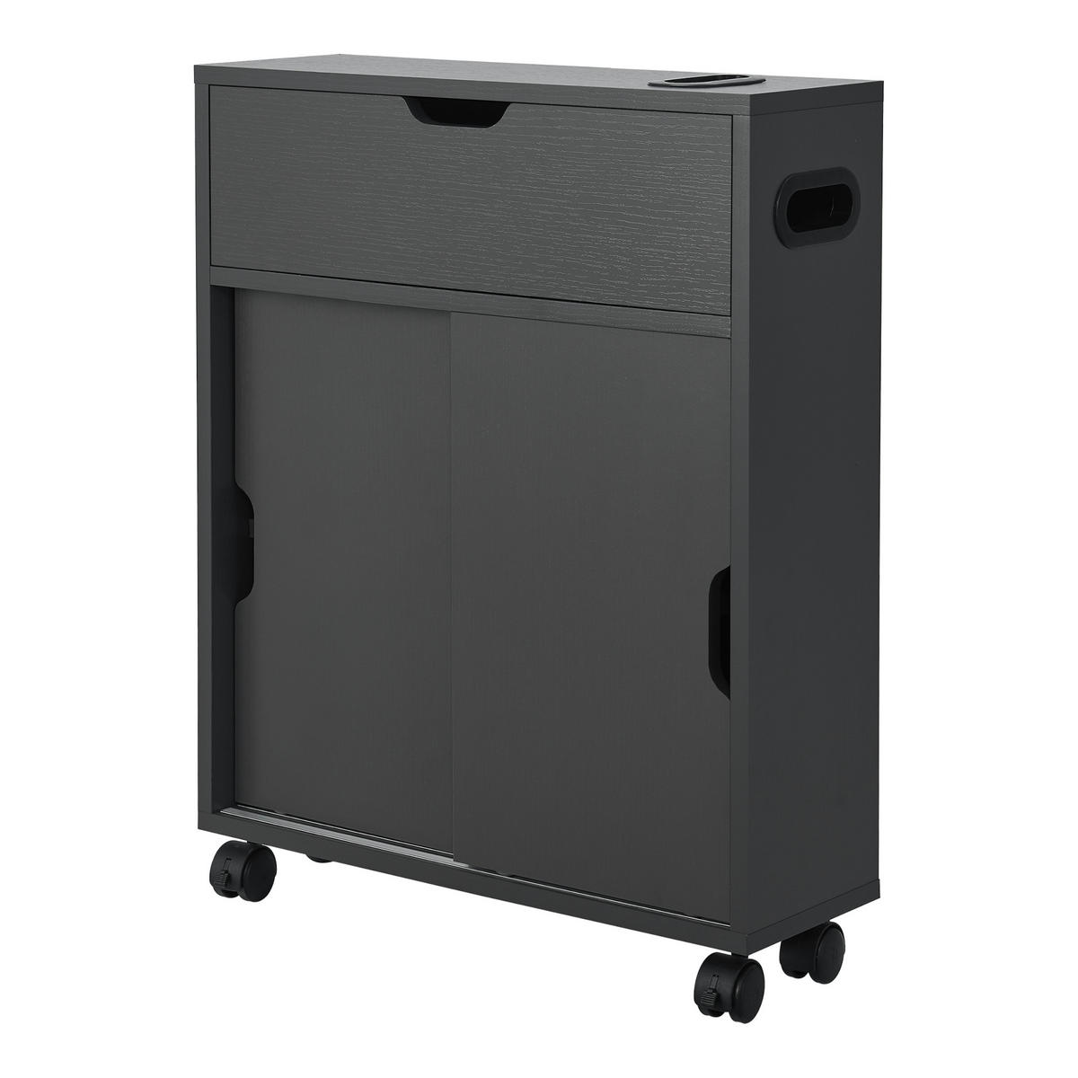 SEITENSCHRANK Kempele - Dunkelgrau, Holzwerkstoff (52/67/17cm) - [en.casa]