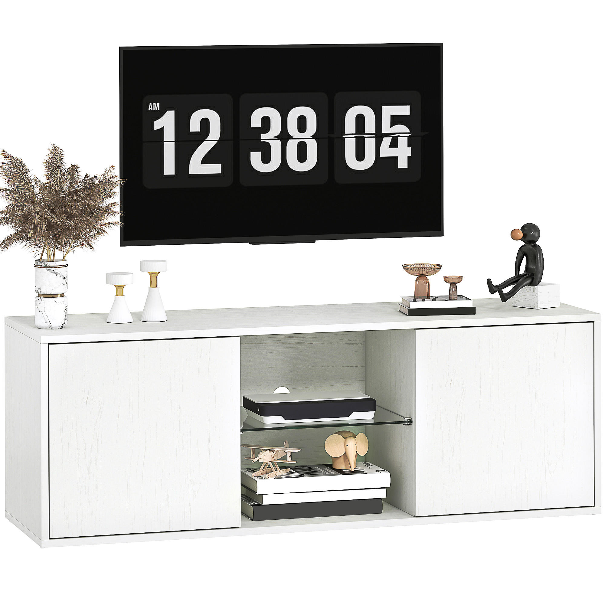 TV-MÖBEL Weiß 1 Stück - Weiß, Holzwerkstoff (120/42/35cm) - GiPP