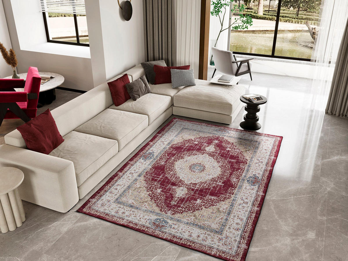 VINTAGE-TEPPICH Rot Neila 120/170 cm - Rot, Naturmaterialien/Textil (120/170cm) - Atticgo