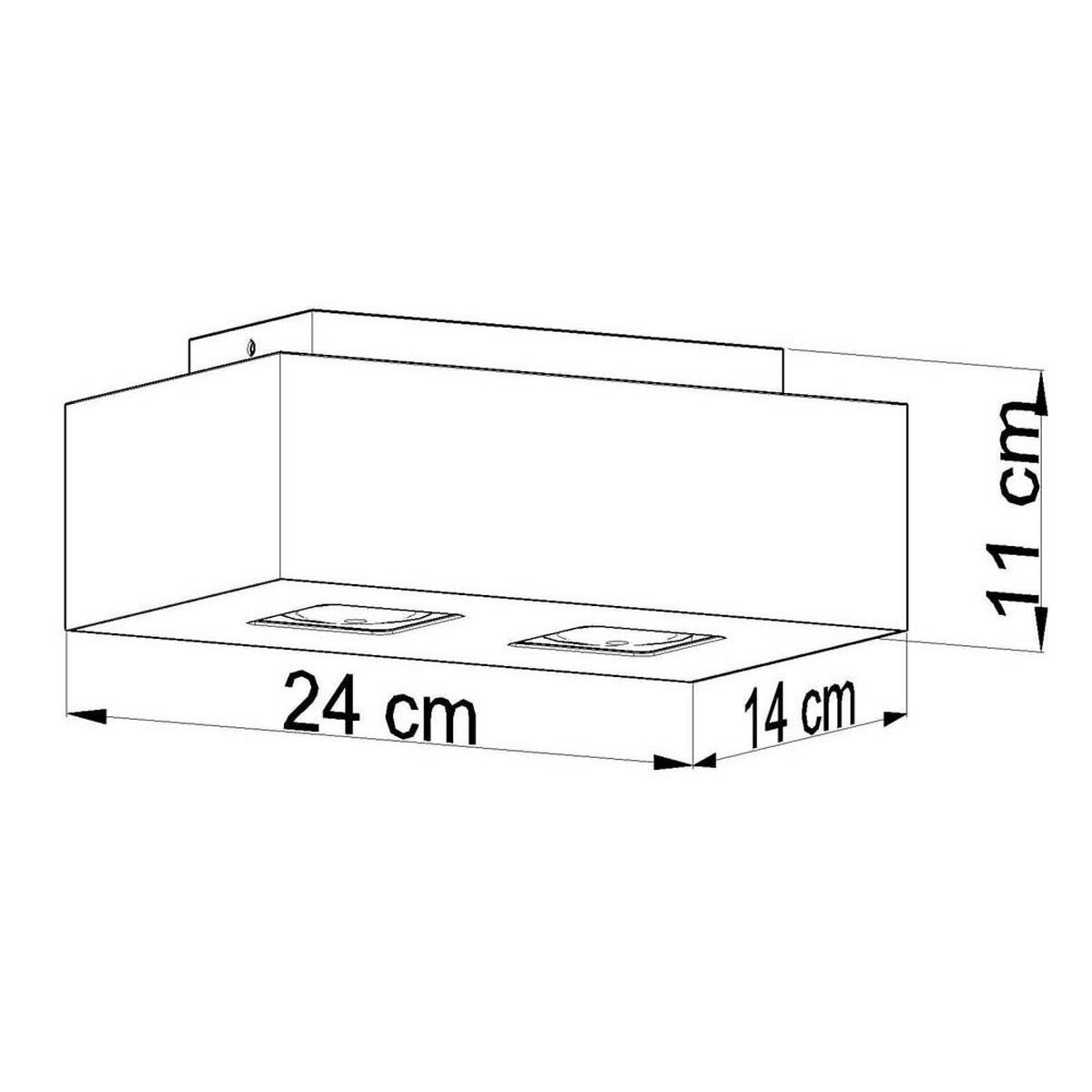 DECKENLEUCHTE Stahl Schwarz Weiß 2-flammig - Schwarz, Metall (24/14/11cm)