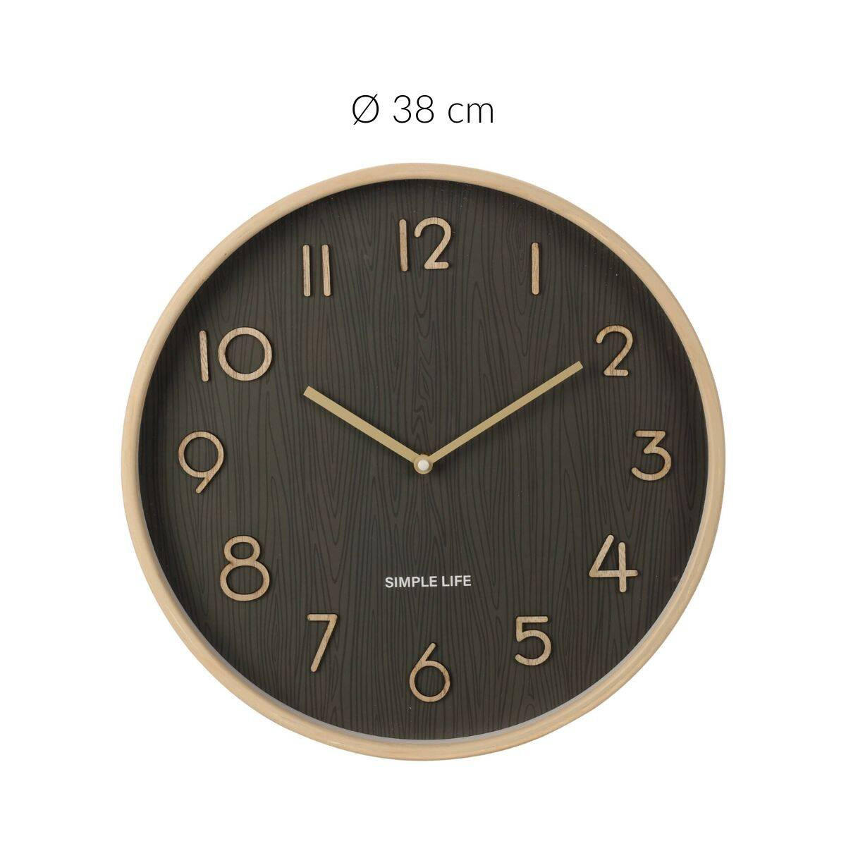 WANDUHR Holzoptik 38/5 cm - Braun, Holzwerkstoff (39/6/39cm)