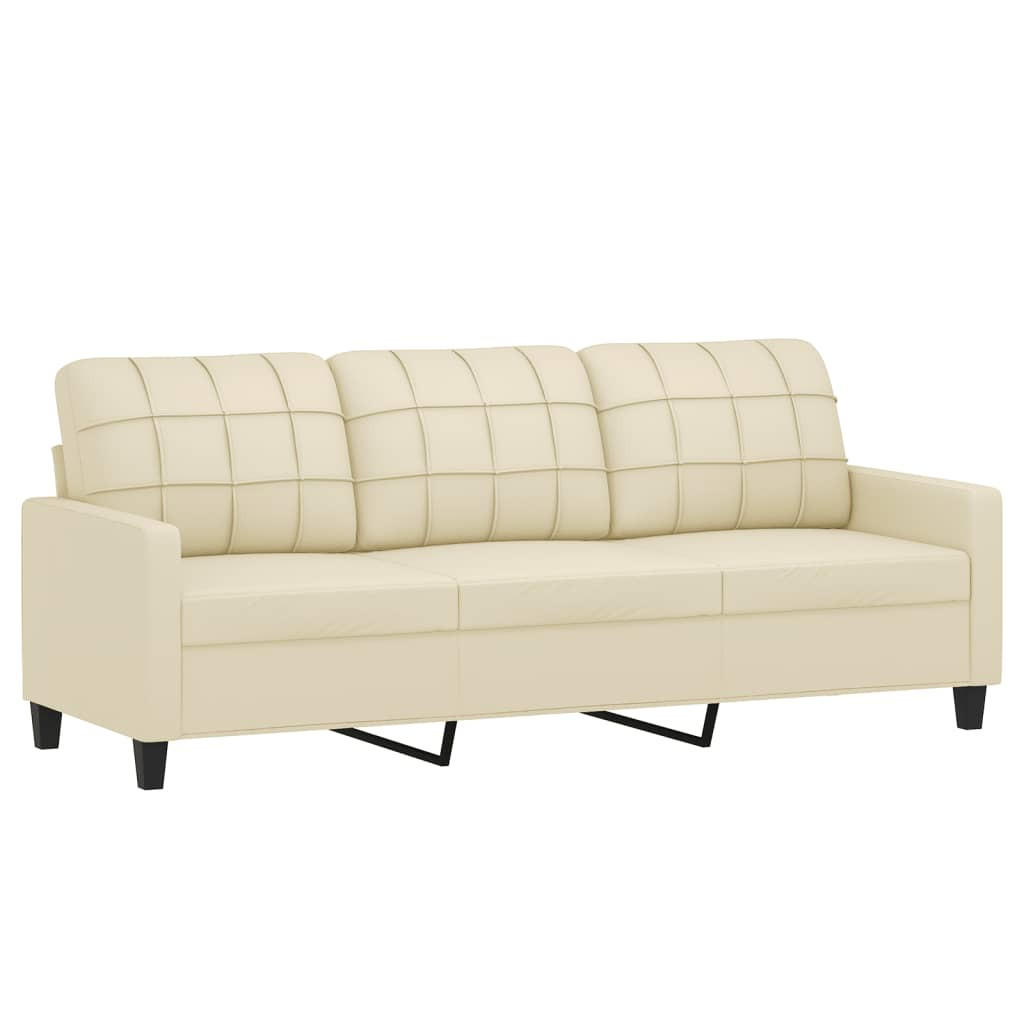 3-SITZER-SOFA Donaueschingen - Creme, Leder (198/80/77cm) - Nettlife