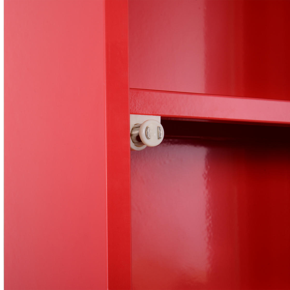 MEDIZINSCHRANK DE-37989 30/12/60 cm mit Sicherheitsglas Silber - Rot, Metall (30/60/12cm) - ComfortXL